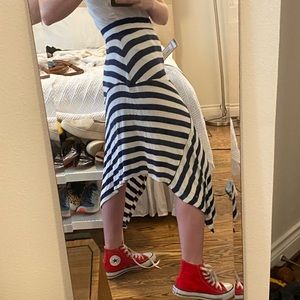 Asymmetrical navy + blue Gap skirt